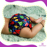 Reusable Baby Cloth Diaper with Adjustable Snap Buttons and Inserts (Set of 2)